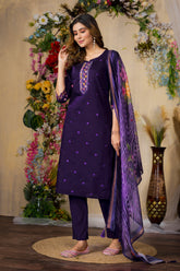 Elegant Straight Kurti Pant Dupatta Set