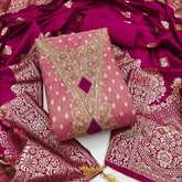 Women’s Embroidered Dress Material with Dupatta – Festive Wear