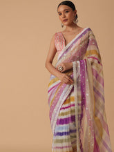 Multi Embroidery Georgette Saree | Pink Color