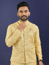 Heavy Embroidery Silk Koti-Kurta Set for Men | Sequence Work Jacket with Kurta Pajama | Festive & Wedding Wear