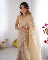 Saree | Space Silk with Original Jarkhan Diamond Work | Wedding & Party Wear