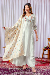 Elegant Straight Kurti Pant Dupatta Set