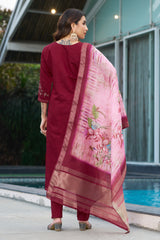 Elegant Straight Kurti Pant Dupatta Set