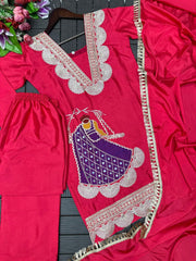 New Party Wear Look Top , Sarara With Dupatta - Pink, Purple, Orange, Black, Green, Red