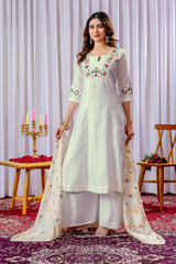 Elegant Straight Kurti Pant Dupatta Set