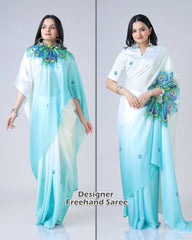 Satin Silk Digital Printed Saree Morpankh