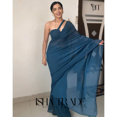 Plain Trending Georgette Saree | multicolor