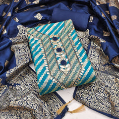 Women’s Embroidered Unstitched Dress Material with Dupatta