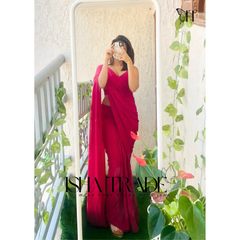 Plain Trending Georgette Saree | multicolor