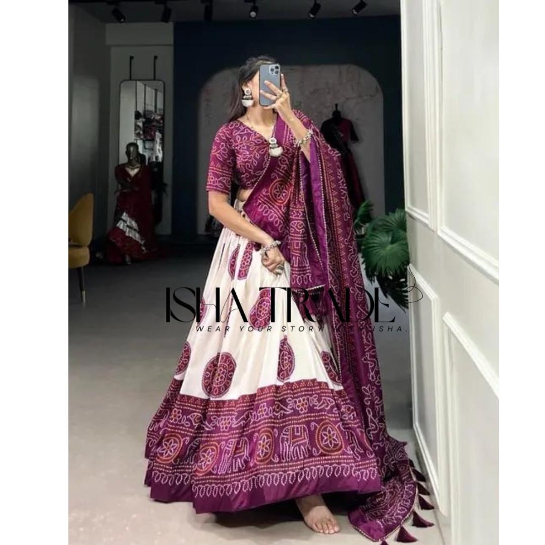 Dolla Silk Lehengha Choli With Digital Print Work | Cancan | Special Chaniya Choli For Navratri