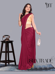 Solid/Plain Daily Wear Vichitra Silk Blend Saree