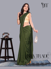 Solid/Plain Daily Wear Vichitra Silk Blend Saree
