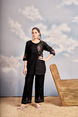 Heavy Rayon Embroidery Thread Work Co-Ords Set