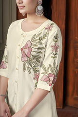 Heavy Rayon Embroidery Thread Work Co-Ords Set