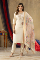 Elegant Straight Kurti Pant Dupatta Set