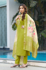 Elegant Straight Kurti Pant Dupatta Set