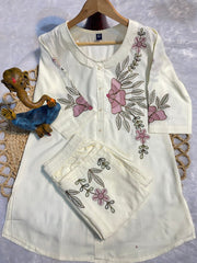 Heavy Rayon Embroidery Thread Work Co-Ords Set