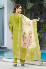 Elegant Straight Kurti Pant Dupatta Set