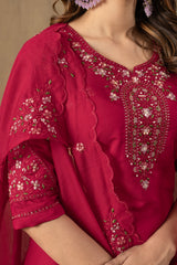 Elegant Straight Kurti Pant Dupatta Set