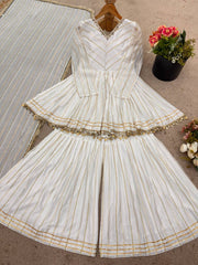 Women Chanderi Kurta Pant Dupatta Set