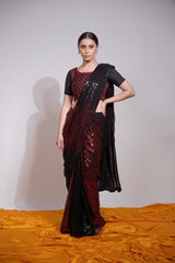 Ready to Wear Black Sequins Saree | scarlet Blue Mirage