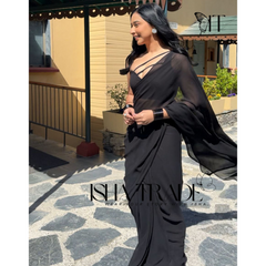 Plain Trending Georgette Saree | multicolor