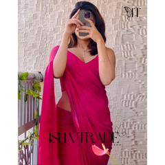 Plain Trending Georgette Saree | multicolor