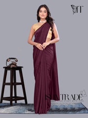 Solid/Plain Daily Wear Vichitra Silk Blend Saree