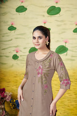 Heavy Rayon Embroidery Thread Work Co-Ords Set
