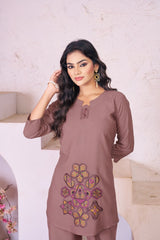 Heavy Rayon Embroidery Thread Work Co-Ords Set
