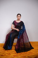 Ready to Wear Black Sequins Saree | scarlet Blue Mirage