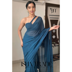 Plain Trending Georgette Saree | multicolor