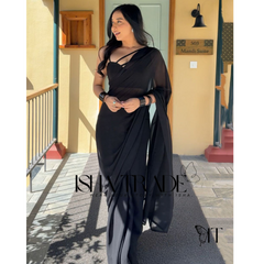 Plain Trending Georgette Saree | multicolor