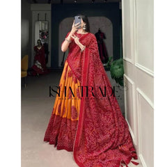 Dolla Silk Lehengha Choli With Digital Print Work | Cancan | Special Chaniya Choli For Navratri