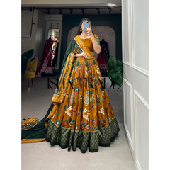 Dolla Silk Lehengha Choli with Digital Print Work | Heavy Cancan | Special Chaniya Choli for Navratri