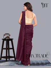 Solid/Plain Daily Wear Vichitra Silk Blend Saree