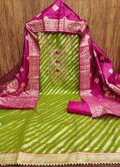 Women’s Embroidered Unstitched Dress Material with Dupatta