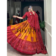 Dolla Silk Lehengha Choli With Digital Print Work | Cancan | Special Chaniya Choli For Navratri