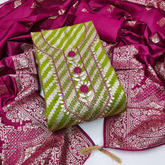 Women’s Embroidered Unstitched Dress Material with Dupatta