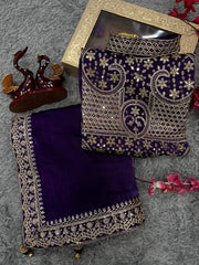 Dark Purple Silk Saree | Premium Purple Color
