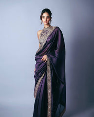 Dark Purple Silk Saree | Premium Purple Color