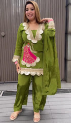 New Party Wear Look Top , Sarara With Dupatta - Pink, Purple, Orange, Black, Green, Red
