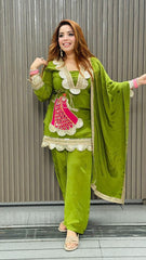 New Party Wear Look Top , Sarara With Dupatta - Pink, Purple, Orange, Black, Green, Red
