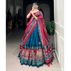 Dolla Silk Lehengha Choli with Digital Print Work | Heavy Cancan | Special Chaniya Choli for Navratri