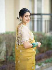 Premium Designer Saree | Soft Tebby Silk with Sequins & Cording Embroidery Work