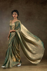 Designer Saree | Space Silk with Original Jarkhan Diamond Work | Wedding & Party Wear