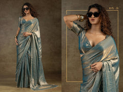 Designer Saree | Space Silk with Original Jarkhan Diamond Work | Wedding & Party Wear