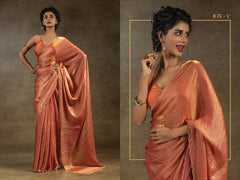 Designer Saree | Space Silk with Original Jarkhan Diamond Work | Wedding & Party Wear