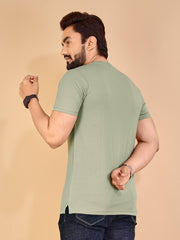 Regular Fit Solid Cotton Lycra T-Shirt for Men | Men's T-shirt