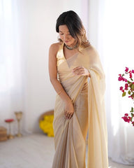 Saree | Space Silk with Original Jarkhan Diamond Work | Wedding & Party Wear